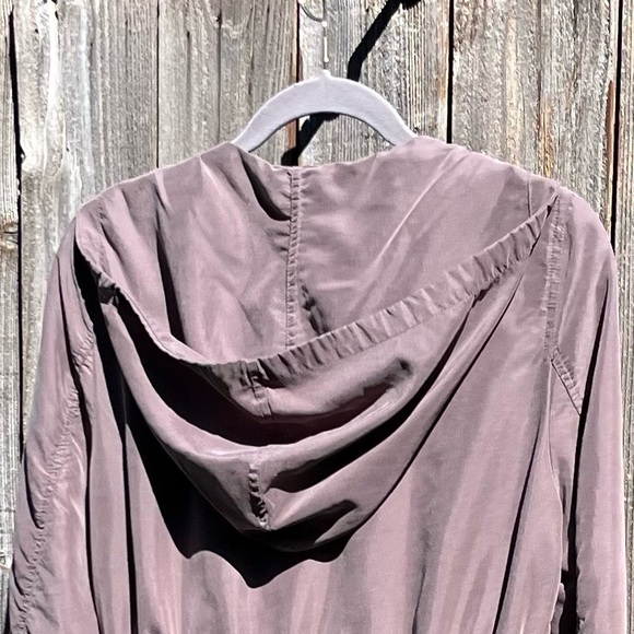 H&M Divided asymmetrical lightweight long zip up hooded trench coat size 6 - Picture 14 of 17